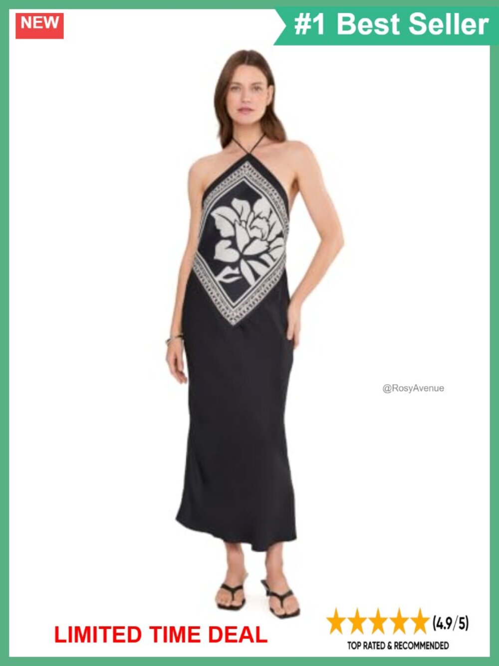 Free People Citrine Midi Dress Halter Neck Sleeveless Bandana Print